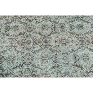 Tapis turc oriental vintage en laine, 5x8,3 pieds, bleu et marron, motif patchwork, avec envers en latex, tapis écologique pour la maison - Product Image 5
