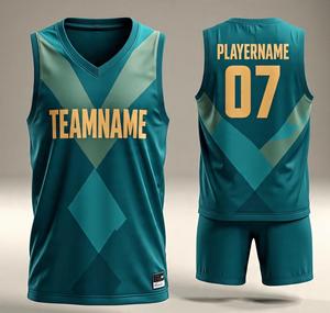 ชุดบาสเก็ตบอลผู้ใหญ่แบบสั่งทำพิเศษ พิมพ์ลายแบบ Sublimation คุณภาพสูง พร้อมปักโลโก้ทีม ออกแบบเองได้ สำหรับฤดูร้อน แบบไม่มีแขน ผลิตจากโพลีเอสเตอร์ 100% ไซส์พลัส - Product Image 4