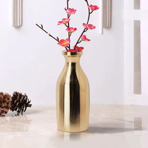 Gold Plated Metal Art Deco Eco-Friendly USA Vase Timeless Elegant <b>Decor</b> Customizable Flower Home Office Personalized Tabletop - Product Image 1