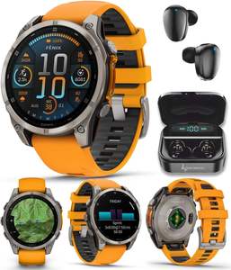 Montre connectée GARMINS Fenix 8 Solar toute neuve 2026, 4G 5G 3G, étanche IP67, bracelet en caoutchouc et alliage, écran OLED - Product Image 3