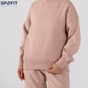 Nuevo diseño Otoño Invierno lavado ácido de punto 100% algodón polar Streetwear Oversized Loose Fit mujer cuello redondo pulóver - Product Image 6