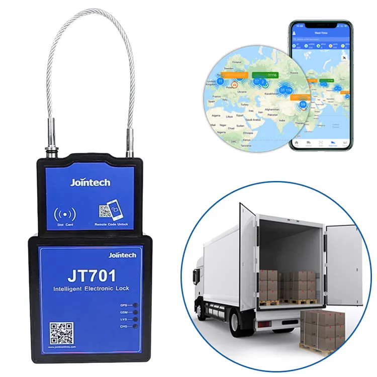 Jointech Hộp Đựng GPS JT701 Khóa Kỹ Thuật Số Màn Hình An Ninh Hàng Hóa Hậu Cần Ổ Khóa Điện Tử Thông Minh Thiết Bị Theo Dõi