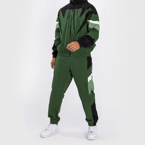Ensembles de survêtements à couleurs bloquées coupe-vent en nylon pour hommes - Product Image 1