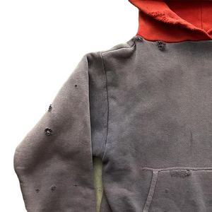 Sweat à capuche surdimensionné lavé à l'acide pour hommes personnalisé Boxy Zipper Distressed Print 100% Heavyweight Cotton Zip-up Style décontracté pour l'hiver - Product Image 3