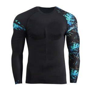 2025 Best Quality MMA Rash Guard Digital Printed Tops Fitness Running Round-Neck Rash Guard For <b>Men</b> BY AMAZING INDUSTRIES - Product Image 1