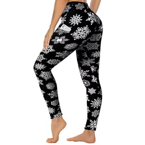 Pantalon de yoga chaud mince de haute qualité pour femmes Leggings d'entraînement de vêtements de sport imprimés personnalisés Leggings extensibles doux taille haute élastique - Product Image 3