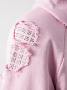 เสื้อฮู้ดดี้ทรงหลวมแบบครอป ผ้าเฟรนช์เทอร์รี่เนื้อหนา คุณภาพสูง ผลิตตามสั่ง ดีไซน์ไหล่ตก สไตล์ดิสเทรส - Product Image 5