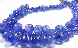Gems Valley Tanzanite Gemstone African <b>Beads</b> 9" Strand Smooth Teardrop Loose <b>Beads</b> 6x4-9x6 mm High Quality Natural <b>Blue</b> - Product Image 2