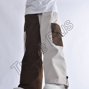 Unisex Light Blue Baggy Pants Drawstring Closure Breathable Polyester Adult Style - Product Image 2