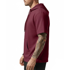 Sudadera con Capucha de Manga Corta para Hombre, Estilo Moderno, Color Sólido, Diseño Personalizado - Product Image 3