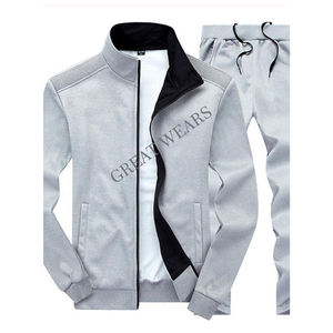 Conjunto de chándal atlético con cremallera completa para hombre Traje de chándal de entrenamiento de moda Chaquetas y pantalones de manga larga Traje de 2 piezas - Product Image 1