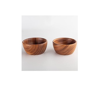 Mini cuencos de madera de Acacia, Juego de 4 piezas, vajilla de cocina y cuencos para sopa, color madera natural - Product Image 2