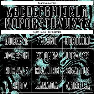 Maillot de football personnalisé à motif abstrait noir et turquoise – T-shirt d'entraînement à séchage rapide avec nom et numéro d'équipe personnalisables - Product Image 6