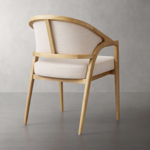 Silla de comedor con respaldo tapizado Aimee en madera maciza miel, silla de comedor escandinava 0601686 - Product Image 3