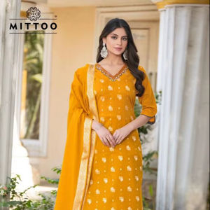 Hansika Mittoo Jequrd Kurti Formal Reversible de Algodón para Mujer, Corte Holgado, Ropa India y Pakistaní, Distribuidor Mayorista en India - Product Image 1
