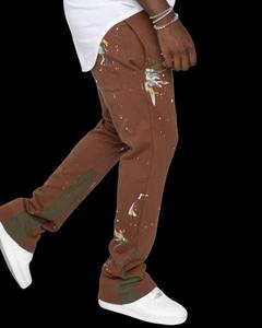 Custom <b>Sweat</b> <b>Pants</b> French Terry Baggy Stacked Flare <b>Men</b> Sweatpants 3d puff print stacked flared <b>pants</b> <b>men</b> - Product Image 3