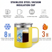 Bouteille d'eau en acier inoxydable de 12 oz avec logo personnalisé, isolée sous vide, anti-fuite, pour le sport et les voyages