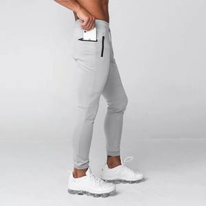 Pantalon de survêtement fuselé de sport taille moyenne décontracté de couleur personnalisée pour hommes Pantalon de survêtement ajusté gris chiné à séchage rapide écologique - Product Image 4