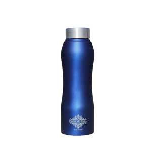 Botella de Vacío de Acero Puro Azul Mate de 750 ml, Diseño Ergonómico, Tapa de Acero, Clásica, Grabada, para Bebidas Frías y Calientes - Product Image 1
