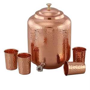 Vente chaude avec artisanat raisonnable distributeur d'eau intelligent cuivre pur potable exportateur indien de haute qualité - Product Image 3