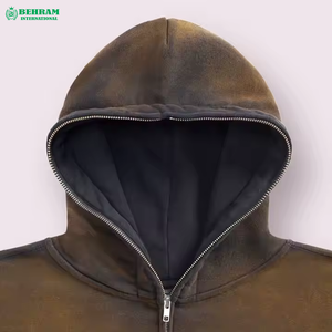 Full Face Zip Hoodie Custom Men High Quality Unisex Wholesale Sweatshirts Fleece/French Terry Hoodies & Sweatshirts - Product Image 4