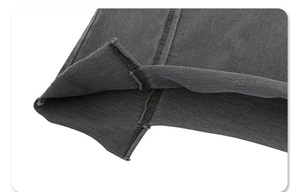 350 GSM camisa transpirable de manga de doble capa de alta calidad lavado ácido Vintage Patchwork hombres dobladillo crudo camiseta Patchwork gris hombres camiseta - Product Image 4