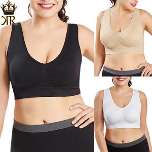 Soutien-gorge de sport sans couture pour femmes grande taille soutien-gorge antichoc vêtements de sport respirant Fitness course débardeur Yoga ensembles pour adultes col en V - Product Image 2