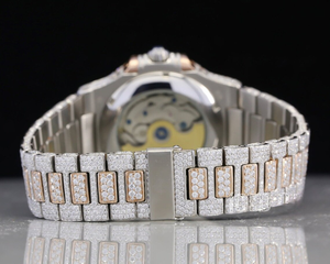 Directo de fábrica de lujo de acero inoxidable analógico diamante reloj tamaño personalizado VVS claridad Moissanite efecto helado vidrio moda negocios - Product Image 3