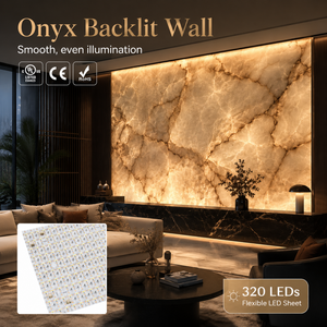 Feuille LED flexible ultra-mince personnalisée 24V SMD2835 haute luminosité, découpable et pliable pour comptoir en pierre d'onyx - Product Image 1