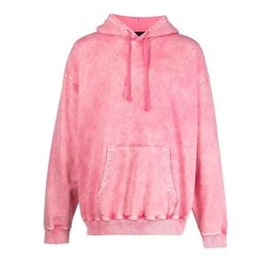 Custom Men's Heavyweight Cotton Solid Distress <b>Hoodie</b> Vintage Acid Wash with Sun Faded Effect Breathable Plus Size Winter Wear - Product Image 1