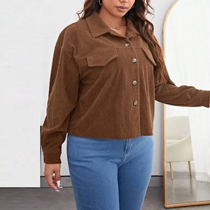 Veste à carreaux en flanelle doublée de laine d'hiver pour femmes avec bouton à capuche veste à manches longues femmes pull manteau veste de style moto - Product Image 2