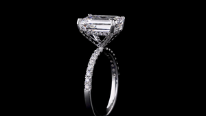 แหวนนิรันดร์แบบซ้อนได้ ประดับเพชรทรงกลมและทรงมรกตที่เพาะเลี้ยงในห้องปฏิบัติการ |   ชุดทำงานสุดหรูและแหวนของขวัญ - Product Image 6