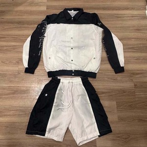 Conjunto Deportivo Personalizado de 2 Piezas para Hombre, Chaqueta Cortavientos de Poliéster Satinado Transpirable Talla Grande, Estilo Urbano de Verano - Product Image 4