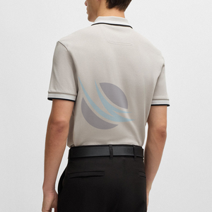 เสื้อโปโลผ้าฝ้ายออร์แกนิกสำหรับผู้ชายเสื้อโปโลผ้าฝ้าย100% ขนาดใหญ่พิเศษแบบกำหนดเองได้หลายสี100% - Product Image 3