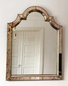<b>Large</b> Vintage Venetian <b>Mirror</b> with Brass Frame - Product Image 3