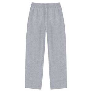 Pantalones de chándal de pierna ancha de algodón 100% apilados de peso pesado personalizados para hombres, pantalones de chándal grises holgados en blanco para hombres - Product Image 6