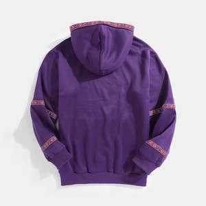 Sweat-shirt à capuche pour femme, broderie ethnique personnalisée, logo frontal, 100% coton molletonné, pull-over OEM, streetwear - Product Image 2