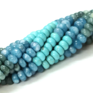 ลูกปัดควอตซ์สีน้ำเงินหลายสีทรงรอนเดล: อัญมณีเกรด AAA สำหรับงานฝีมือเครื่องประดับ (15 นิ้ว) - Product Image 5