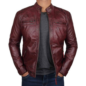 Top Quality Real Leather Sheepskin Zipper <b>Men</b> Biker <b>Jacket</b> Wholesale <b>Long</b> Sleeves <b>Men's</b> <b>Jackets</b> - Product Image 1
