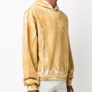 Sudaderas con capucha vintage de algodón 100% personalizadas para hombre parche bordado en relieve estilo lavado ácido para invierno - Product Image 5