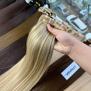 Extensiones de cabello de Cinta Larga de calidad superior 100% cabello vietnamita colores oscuros Super doble dibujado 60 cm recto Natural - Product Image 1