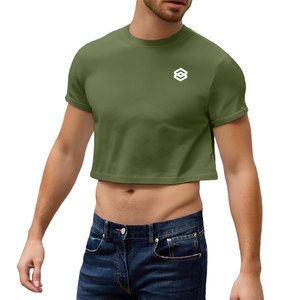 T-shirt court streetwear de haute qualité, couleur noire, coupe classique, personnalisé, 100% coton tricoté, respirant, séchage rapide pour hommes - Product Image 3