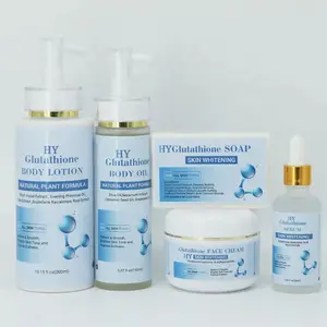 Private Label Anti Aging Whitening glutatione sapone olio per il corpo lozione per il corpo crema per il corpo crema sbiancante per il viso Set di prodotti per la cura della pelle