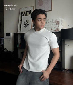 <b>Muscle</b> Fit <b>men's</b> <b>T</b>-<b>shirt</b>, soft, smooth Korean cotton, flattering trend 2025 - Product Image 1