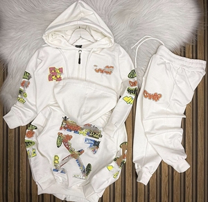 Conjunto Deportivo de Verano para Niños, Dos Piezas, Camiseta y Pantalones, Estilo Vintage Lavado, Cuello en V, Mezcla de Viscosa/Poliéster, para Niños y Niñas de 1 a 12 Años - Product Image 2