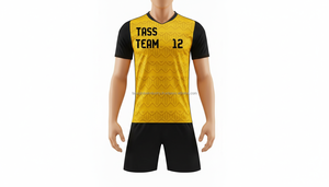 Uniformes de football pour hommes de haute qualité avec logo personnalisé, 100% polyester, séchage rapide, respirant, col en V, dernier design, ensembles de football - Product Image 1