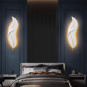 Modern Feather LED <b>Wall</b> Lamp <b>Wall</b> <b>Sconce</b> Decorative Bedroom Living Room TV Background <b>Lighting</b> - Product Image 2