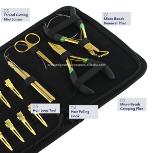 Kit d'outils d'extension de cheveux Micro Beads Remover Plier Styling Loop & Hook Aiguilles de type C & Clips de sectionnement et doigt de séparation - Product Image 2