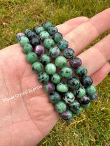 สร้อยข้อมือลูกปัดกลมโรบี้โซไซต์สำหรับหินคริสตัลหินอัญมณี - Product Image 3