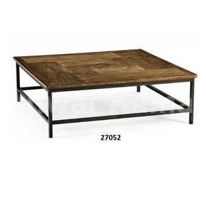 Table en laiton massif et verre trempé noir martelé pour le salon, la chambre et la salle à manger. - Product Image 5
